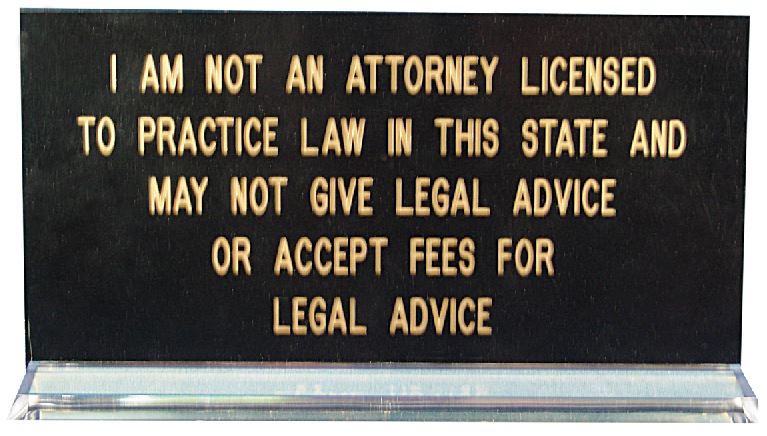 I Am Not a Lawyer Oklahoma Notary Desk Sign