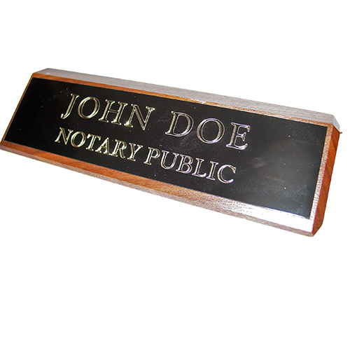 Oklahoma Notary Walnut Desk Sign