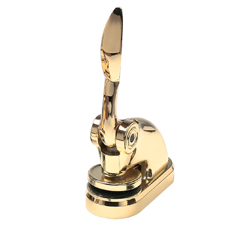 This Oklahoma contemporary notary seal embosser is available with baked-on black epoxy finish, a plated 24k lustrous gold flashed finish, or a lustrous plated finish. This elegant, precision-made embosser makes a fine addition to any desk or office. Handles are molded for complete comfort and notary seal impressions are sharp and clear with every use. The embosser has a felt, no-scratch base that will prevent damages to any surface on which it is placed. Available in three colors. Makes notary seal impressions of 1-5/8 inches.