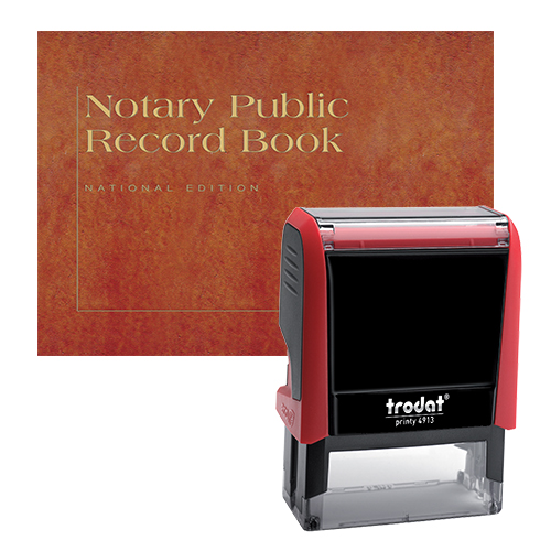 The Oklahoma notary supplies value package contains everything you need, in accordance with Oklahoma notary laws to perform your notarial duties correctly and efficiently. This notary supplies package includes Oklahoma notary stamp item and Oklahoma notary record Book. The notary stamp is available in several case colors and five ink colors, produces thousands of perfect and consistent notary stamp impressions, stamp-after-stamp, without the need for an ink pad or re-inking. The modern, ergonomic design of this stamp soft-touch exterior fits comfortably in your hand and with gentle pressure produces the sharpest Oklahoma notary stamp impression with ease. An index label allows you to quickly identify your notary stamp and ensures a right-side-up impression. A clear base positioning window guarantees accurate placement of your notary stamp on documents. With the click of a button, the ink pad - which is built into the notary stamp - can easily be accessed for changing or refilling.